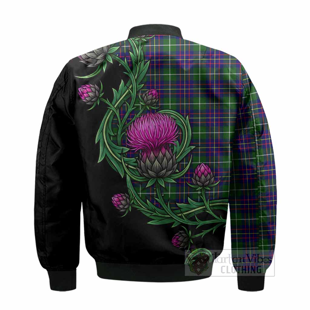 Inglis Tartan Bomber Jacket Resilient Scottish Thistle - Tartan Vibes Clothing