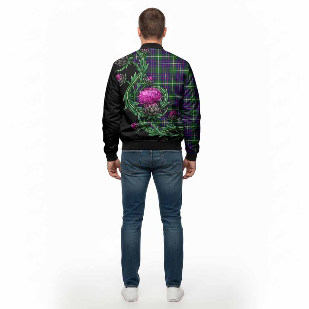 Inglis Tartan Bomber Jacket Resilient Scottish Thistle - Tartan Vibes Clothing