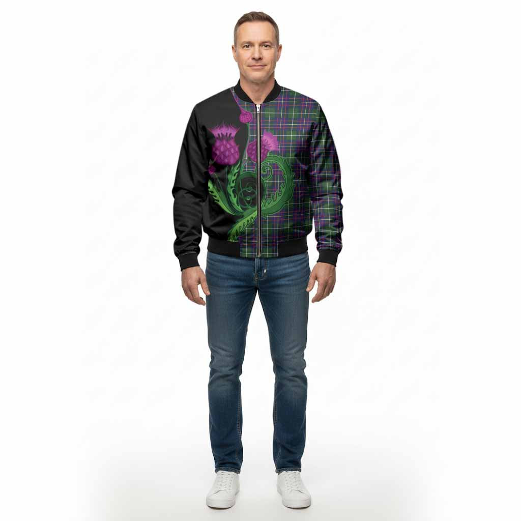 Inglis Tartan Bomber Jacket Traditional Scottish Thistle