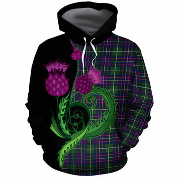 Inglis Tartan Cotton Hoodie Traditional Scottish Thistle