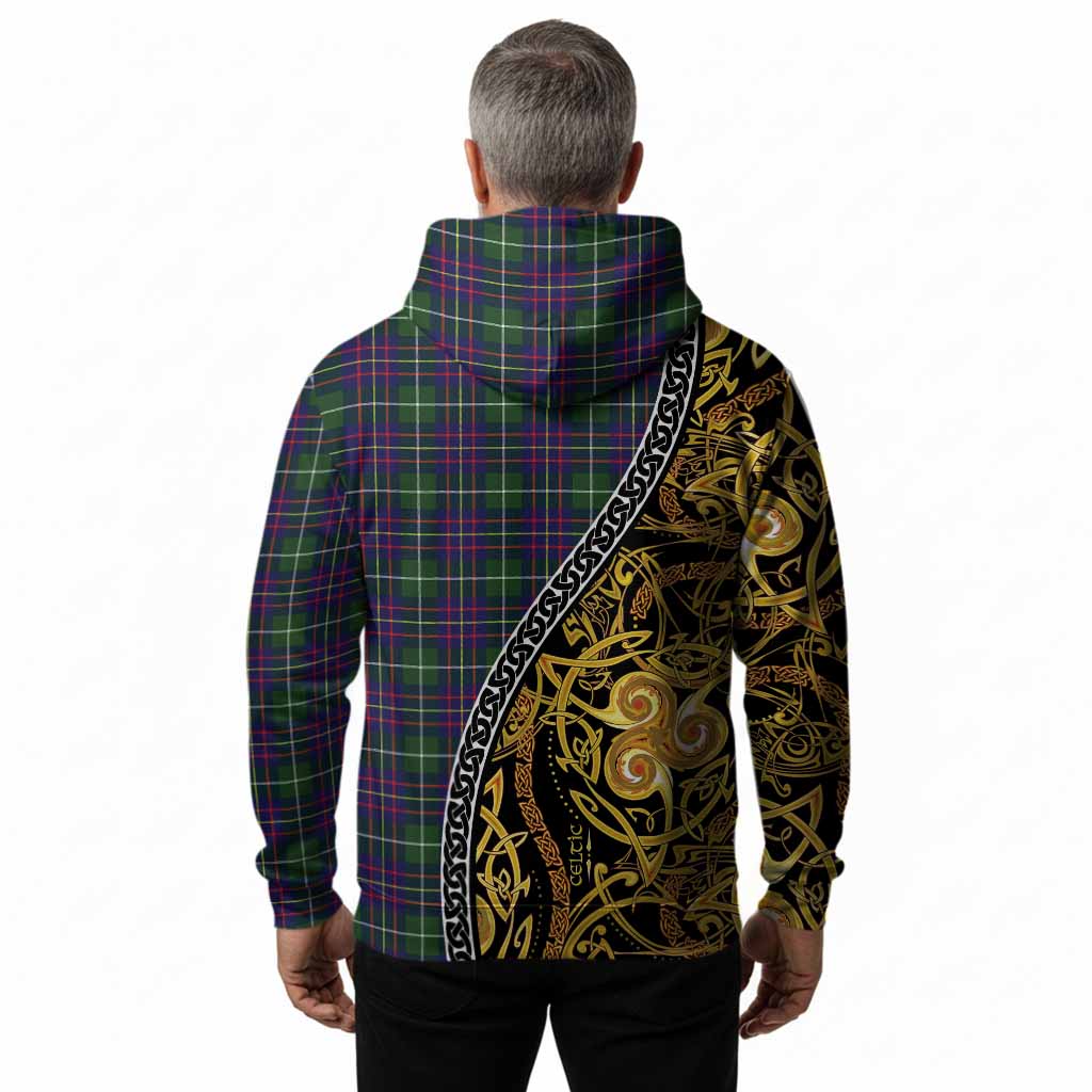 Inglis Tartan Crest Hoodie Celtic Knot and Triple Trickle Spiral Symbols