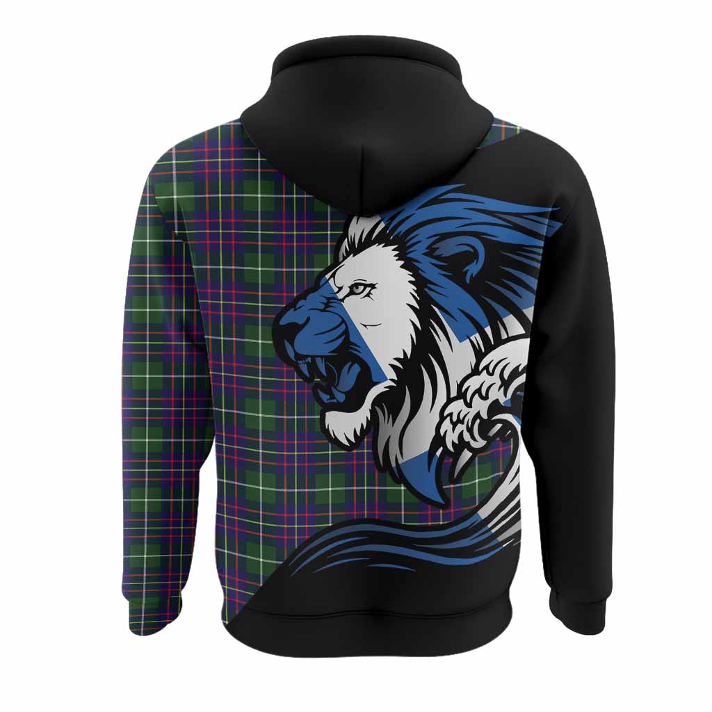 Inglis Tartan Crest Hoodie Scottish Golden Lions Wave Flow