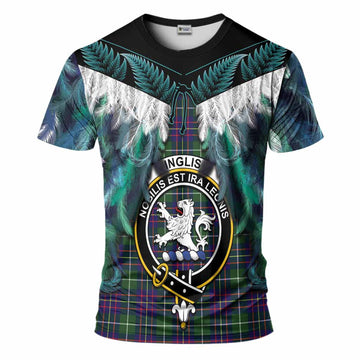 Inglis Tartan Crest T-Shirt New Zealand Maori Korowai Cloak