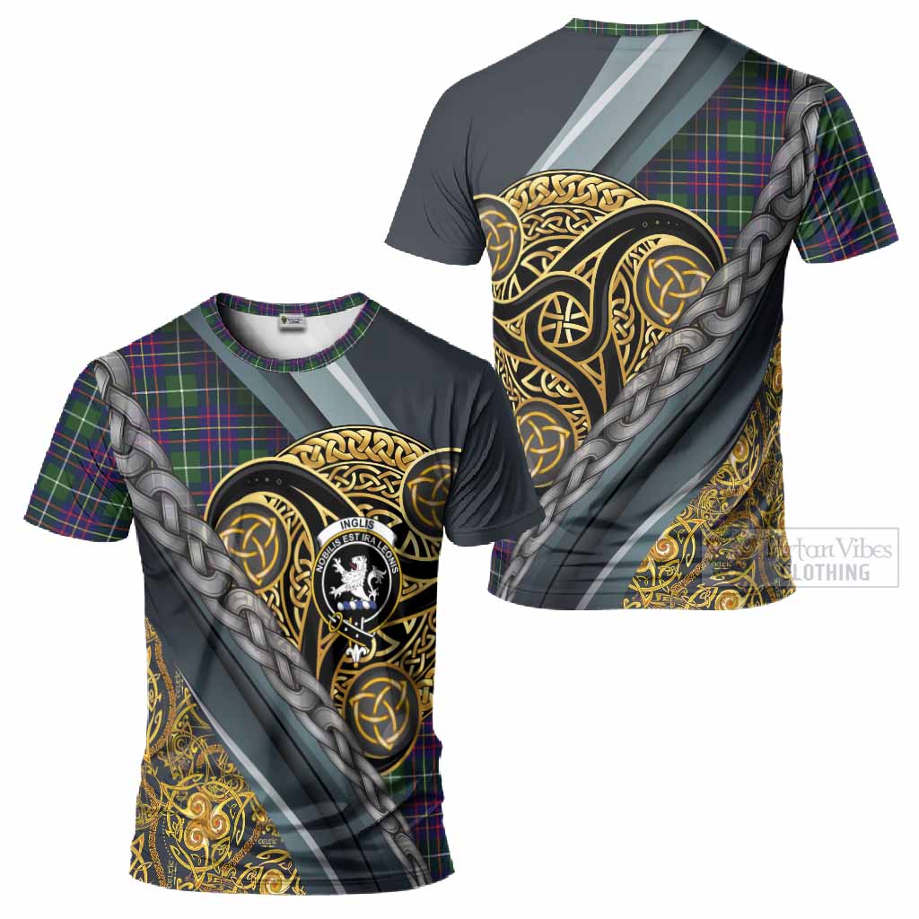 Inglis Tartan Crest T-Shirt Scottish Triskele Celtic