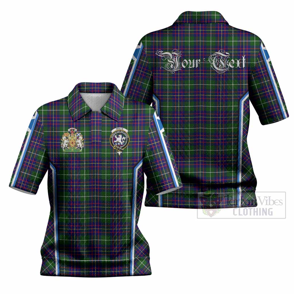Inglis Tartan Crest Women’s Polo Sweater Top Scotland Coat of Arm Flag Style