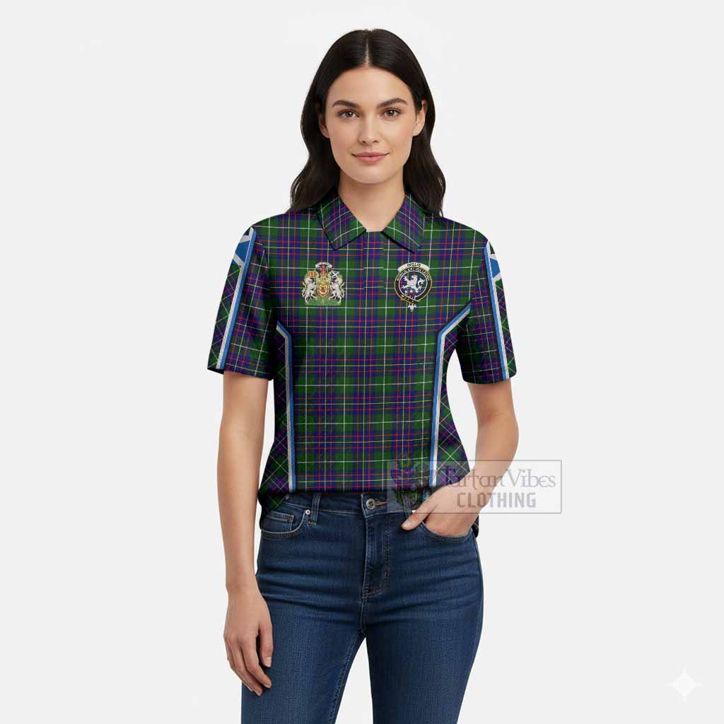 Inglis Tartan Crest Women’s Polo Sweater Top Scotland Coat of Arm Flag Style