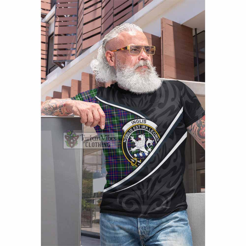 Inglis Tartan Family Crest Cotton T-shirt Celtic Scottish Thistle Floral - Tartan Vibes Clothing