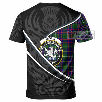 Inglis Tartan Family Crest T-shirt Celtic Scottish Thistle Floral
