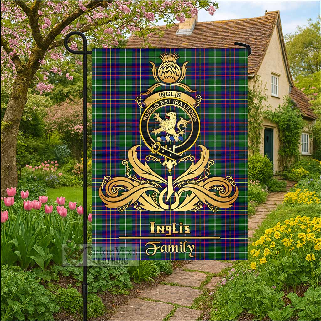 Inglis Tartan Garden Flag with Highland Thistle Cherish Family Crest Style - Tartan Vibes Clothing