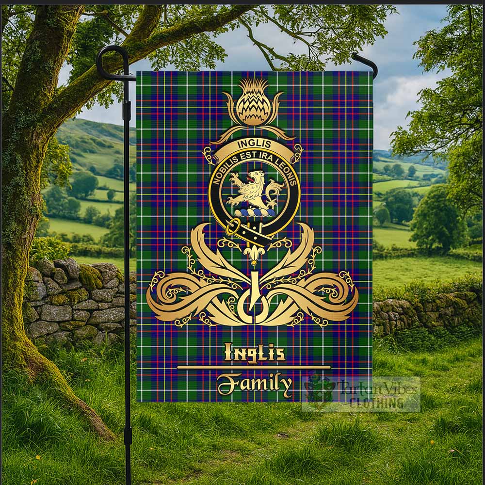 Inglis Tartan Garden Flag with Highland Thistle Cherish Family Crest Style - Tartan Vibes Clothing