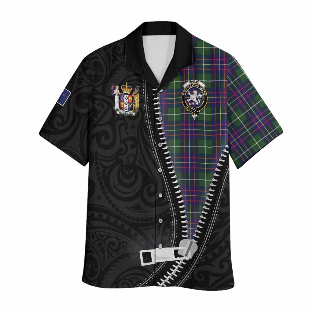 Inglis Tartan Hawaiian Shirt New Zealand Pattern Unique Zipper Stylized