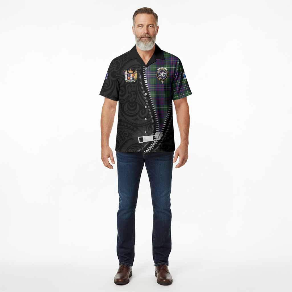 Inglis Tartan Hawaiian Shirt New Zealand Pattern Unique Zipper Stylized