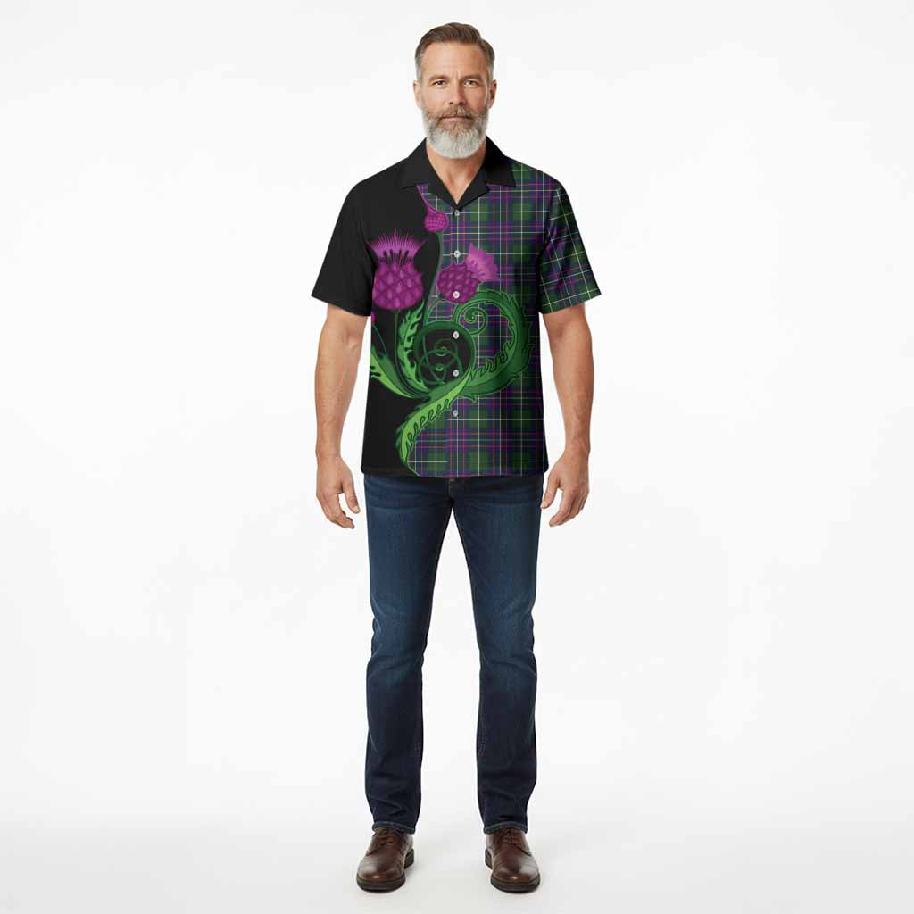 Inglis Tartan Hawaiian Shirt Traditional Scottish Thistle