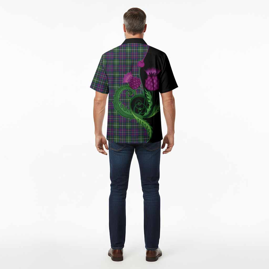 Inglis Tartan Hawaiian Shirt Traditional Scottish Thistle