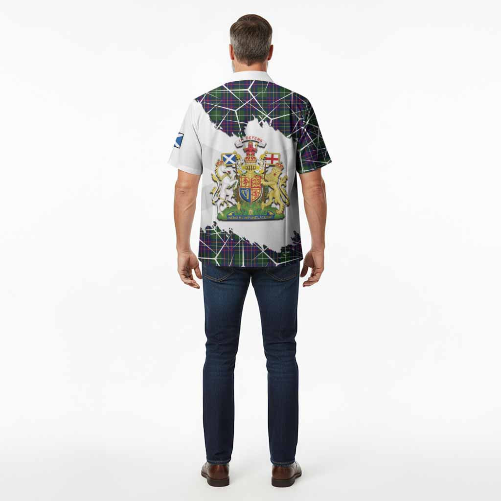 Inglis Tartan Hawaiian Shirt with Family Crest and Lion Rampant Grunge Style