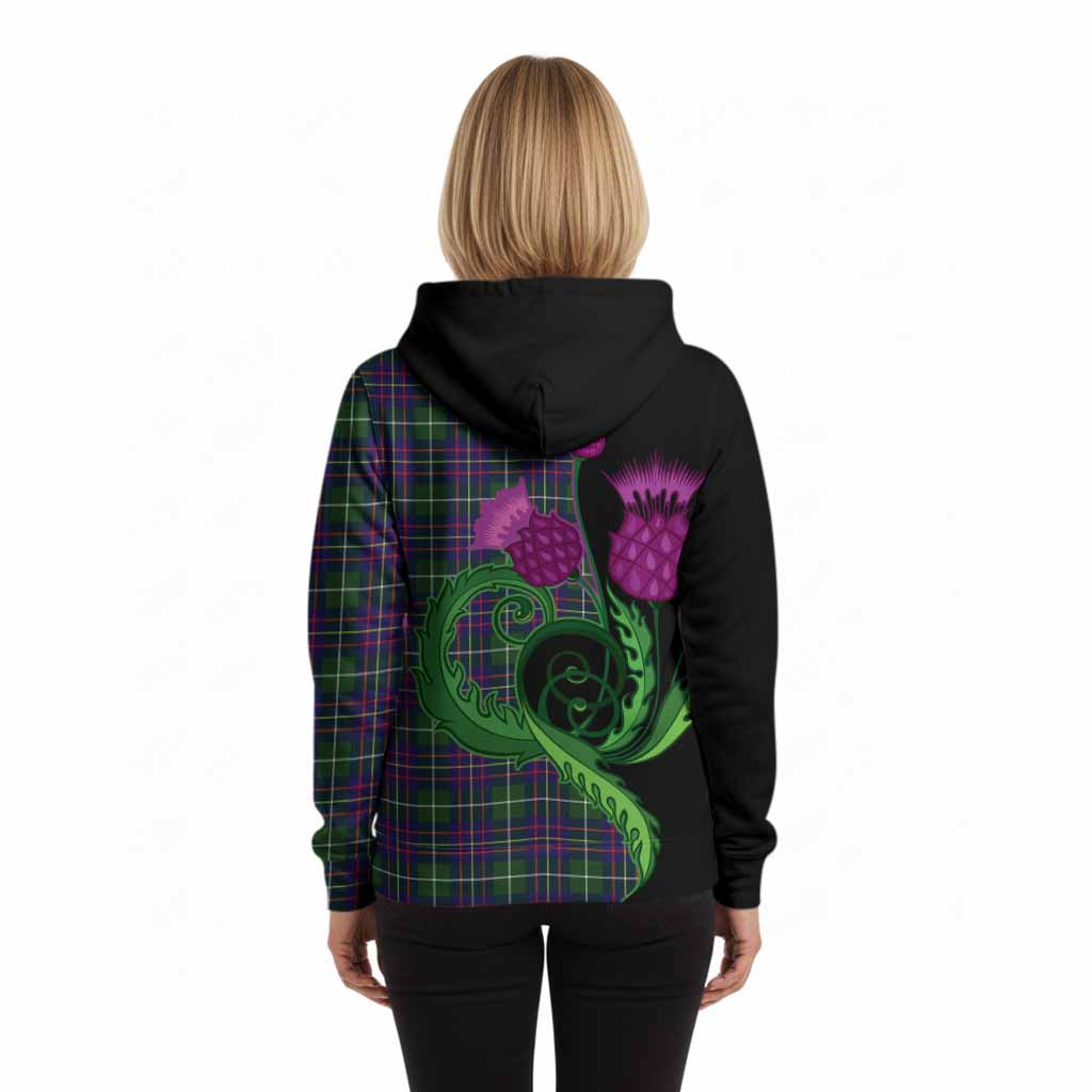 Inglis Tartan Hoodie Traditional Scottish Thistle