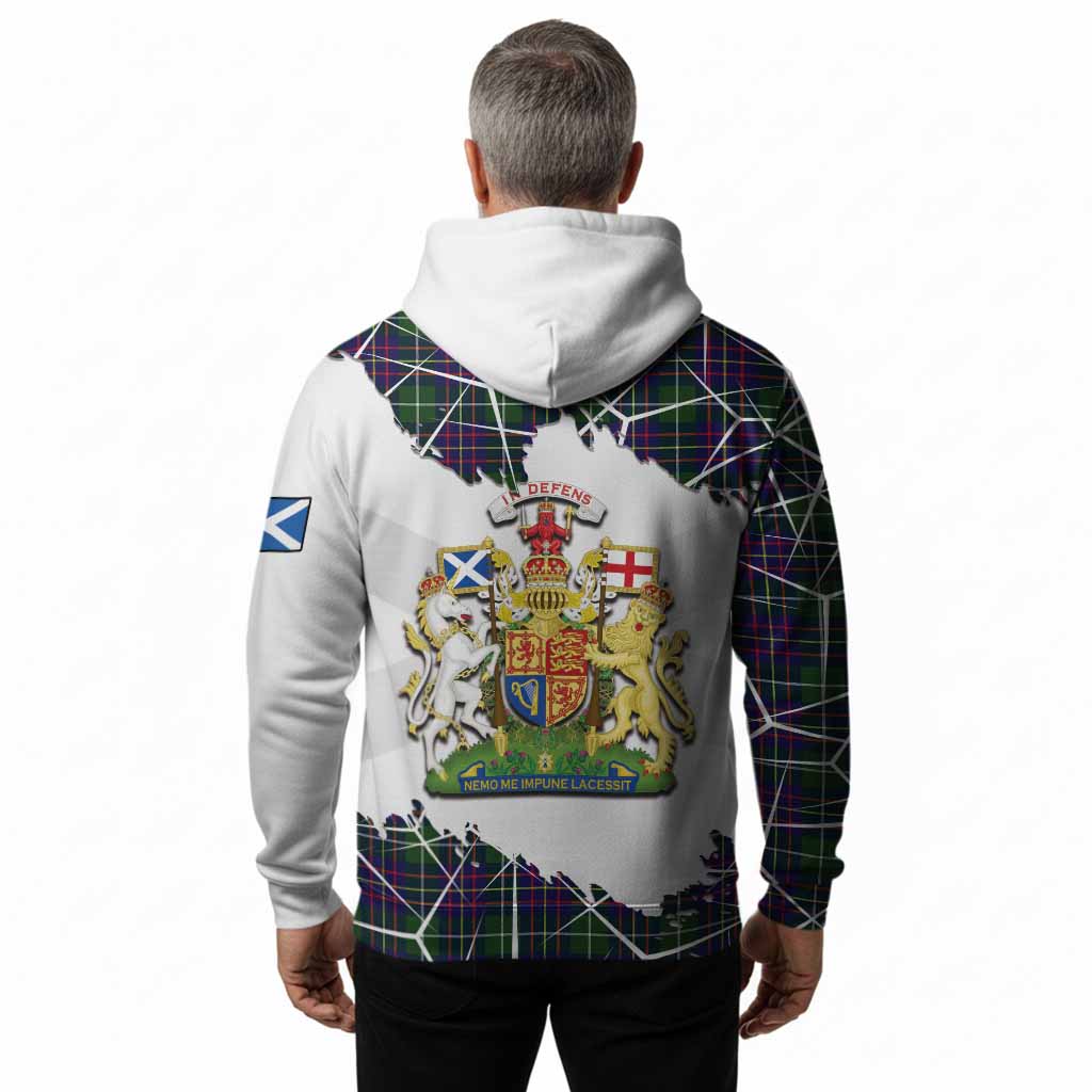 Inglis Tartan Hoodie with Family Crest and Lion Rampant Grunge Style