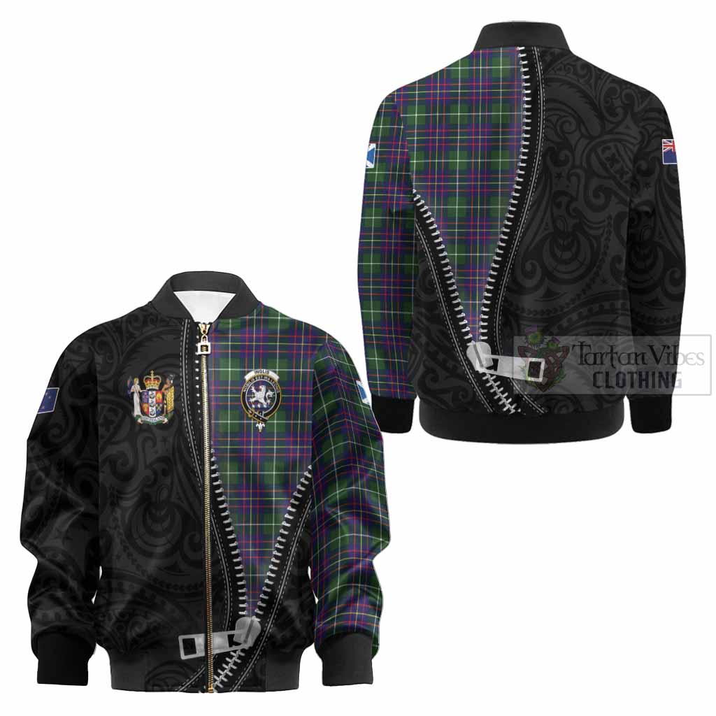 Inglis Tartan Kid Bomber Jacket New Zealand Pattern Unique Zipper Stylized