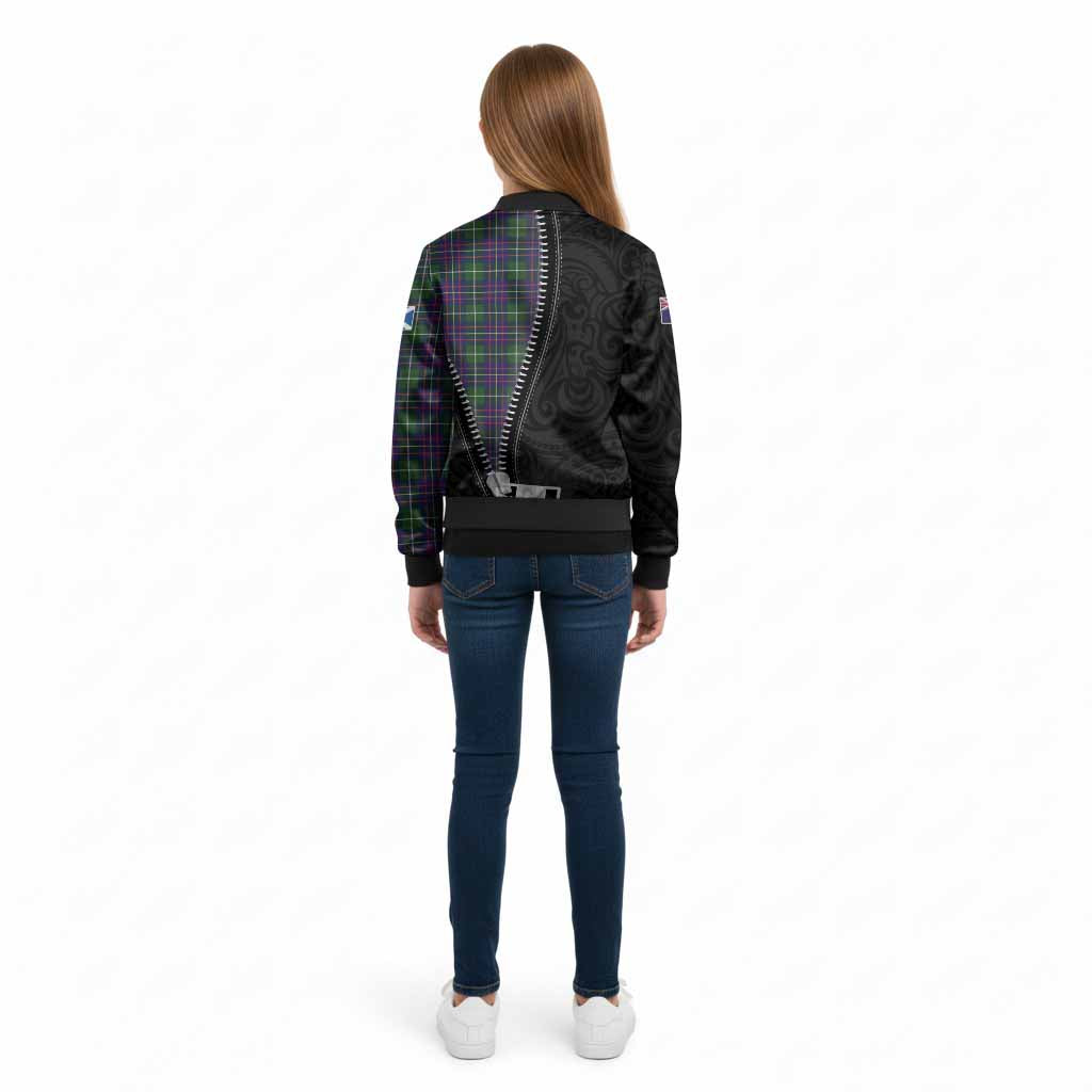Inglis Tartan Kid Bomber Jacket New Zealand Pattern Unique Zipper Stylized