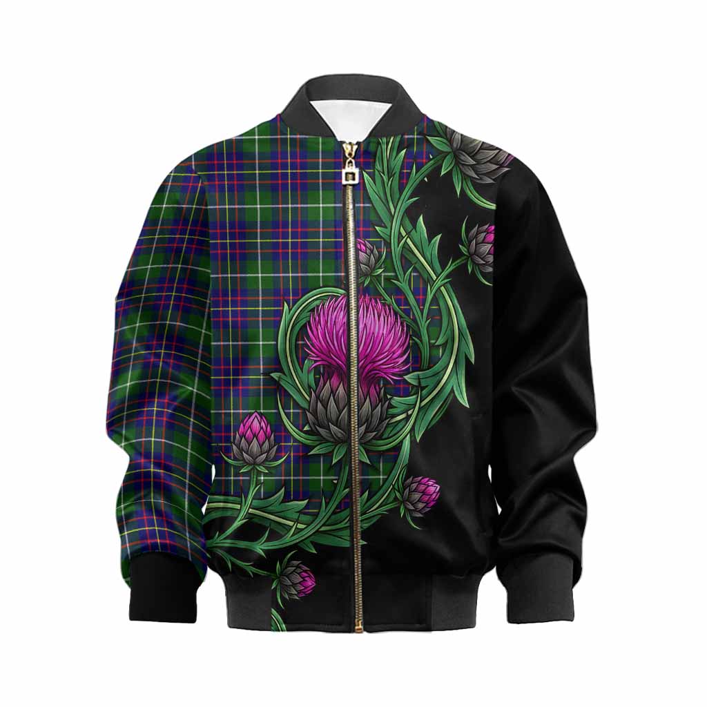 Inglis Tartan Kid Bomber Jacket Resilient Scottish Thistle Kid XS - Tartan Vibes Clothing