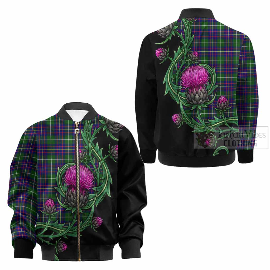 Inglis Tartan Kid Bomber Jacket Resilient Scottish Thistle - Tartan Vibes Clothing