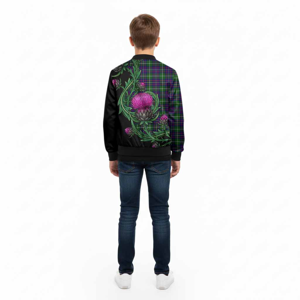 Inglis Tartan Kid Bomber Jacket Resilient Scottish Thistle - Tartan Vibes Clothing