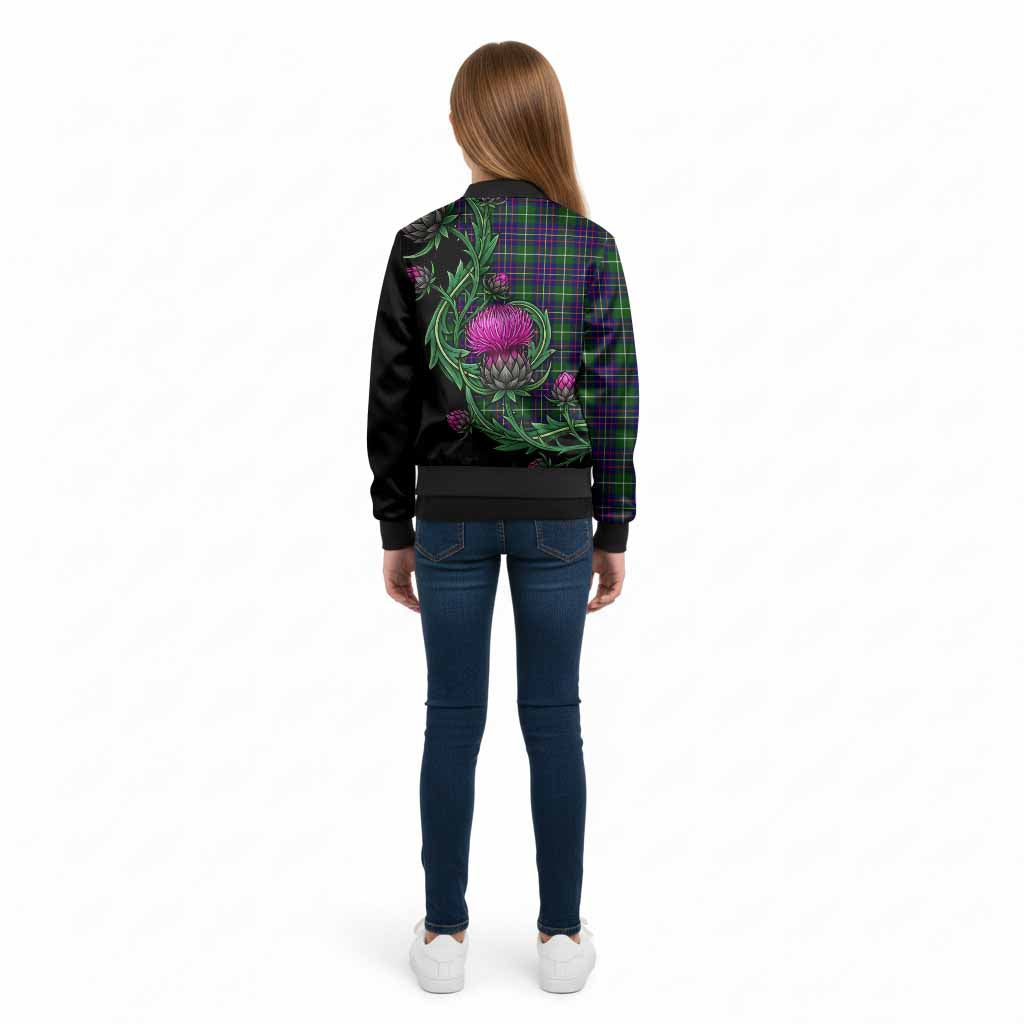 Inglis Tartan Kid Bomber Jacket Resilient Scottish Thistle - Tartan Vibes Clothing