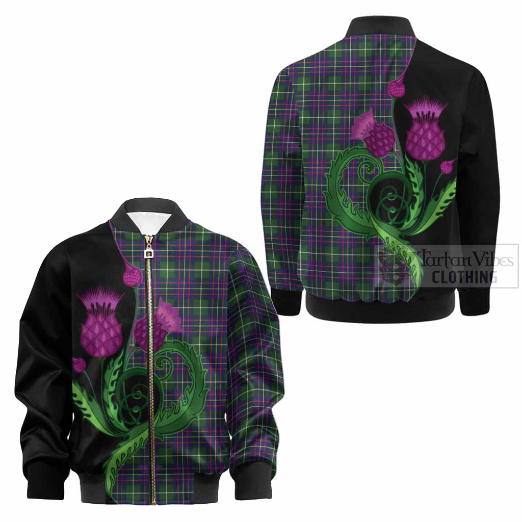 Inglis Tartan Kid Bomber Jacket Traditional Scottish Thistle
