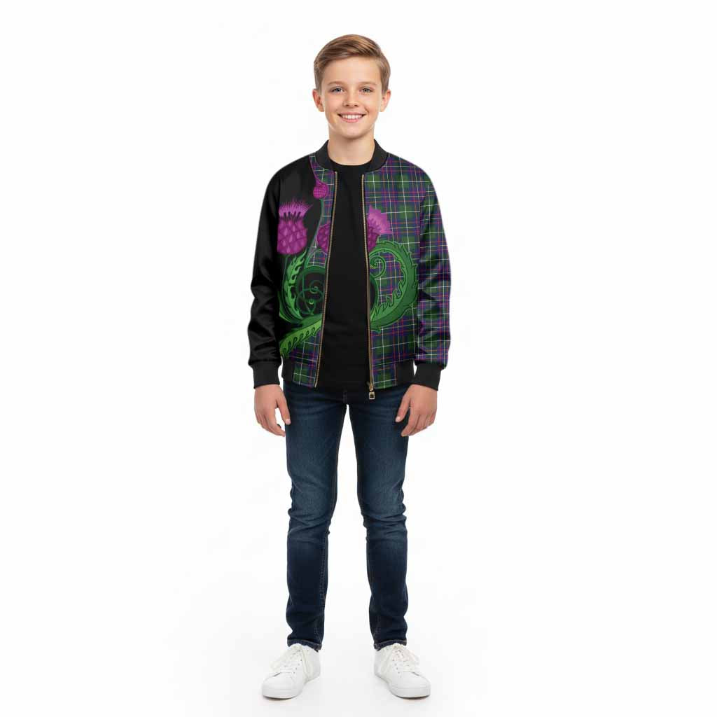 Inglis Tartan Kid Bomber Jacket Traditional Scottish Thistle