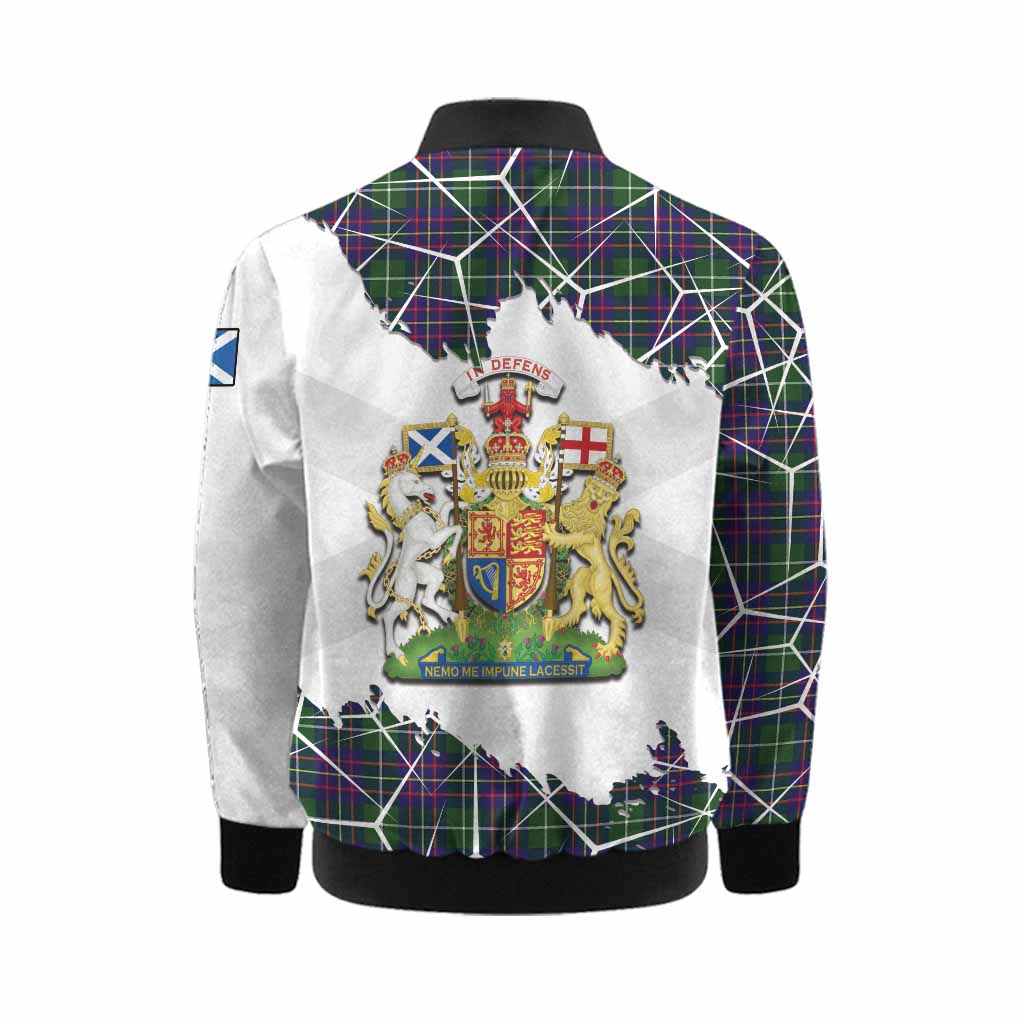 Inglis Tartan Kid Bomber Jacket with Family Crest and Lion Rampant Grunge Style