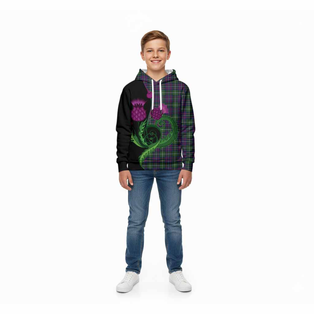 Inglis Tartan Kid Hoodie Traditional Scottish Thistle