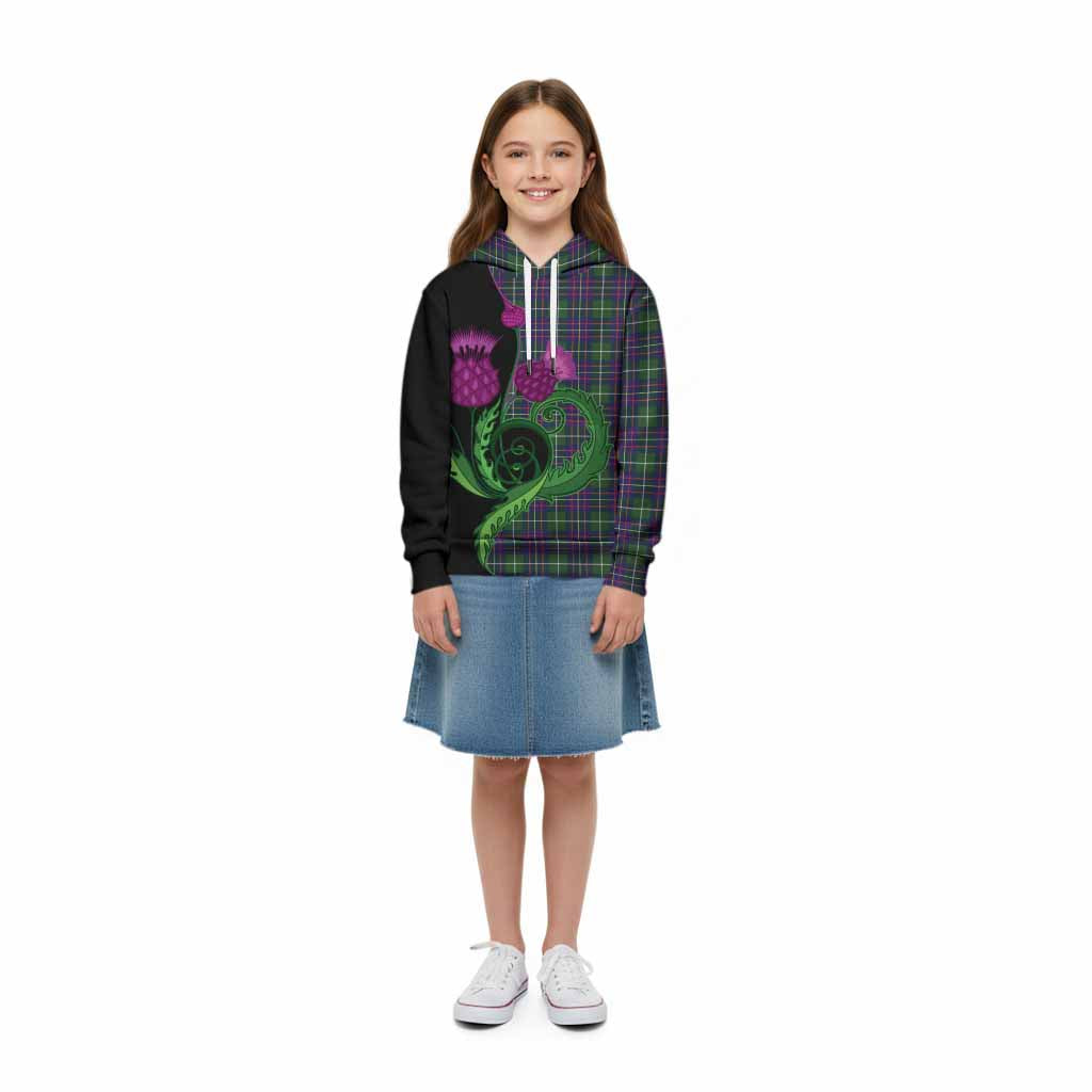 Inglis Tartan Kid Hoodie Traditional Scottish Thistle