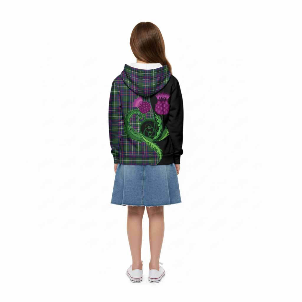 Inglis Tartan Kid Hoodie Traditional Scottish Thistle
