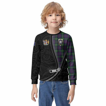 Inglis Tartan Kid Knitted Sweatshirt New Zealand Pattern Unique Zipper Stylized