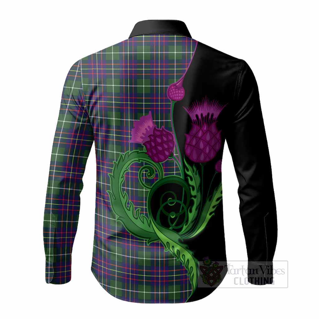 Inglis Tartan Long Sleeve Button Shirts Traditional Scottish Thistle