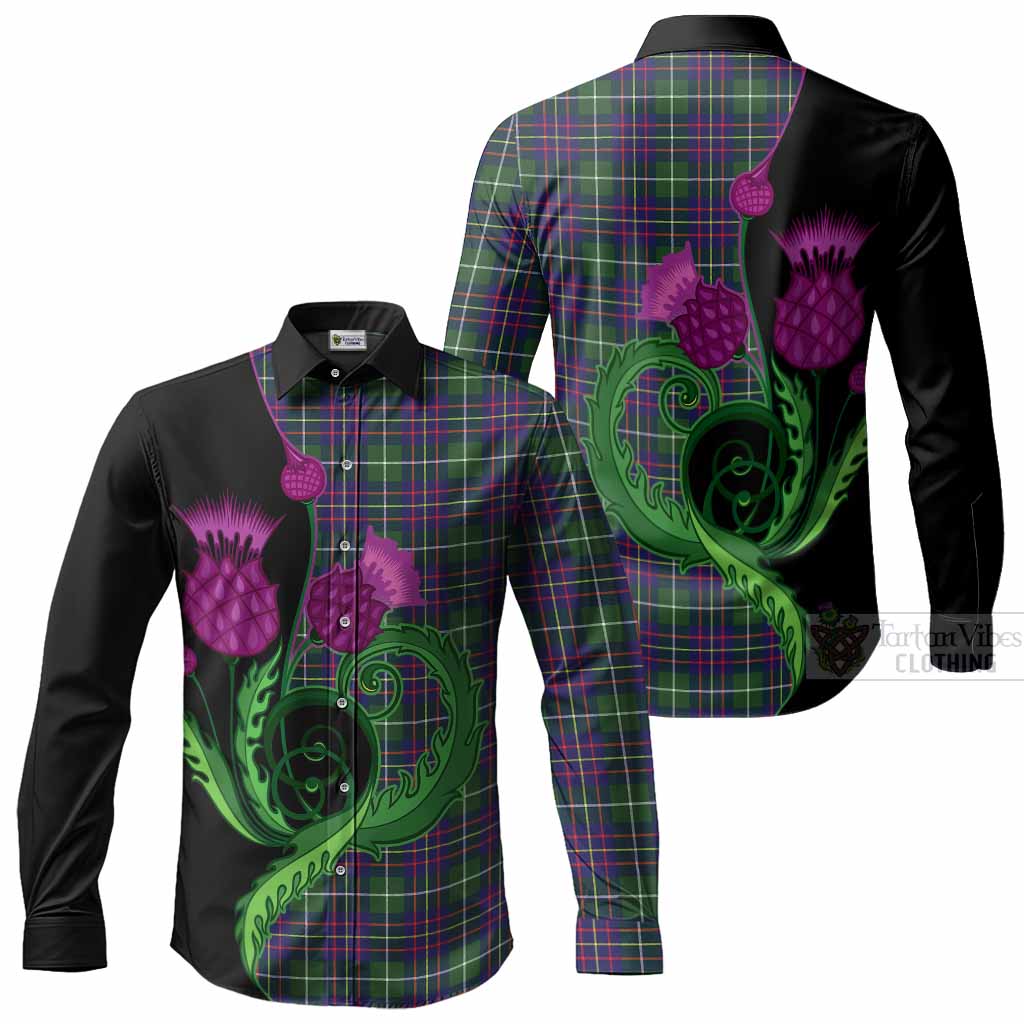 Inglis Tartan Long Sleeve Button Shirts Traditional Scottish Thistle