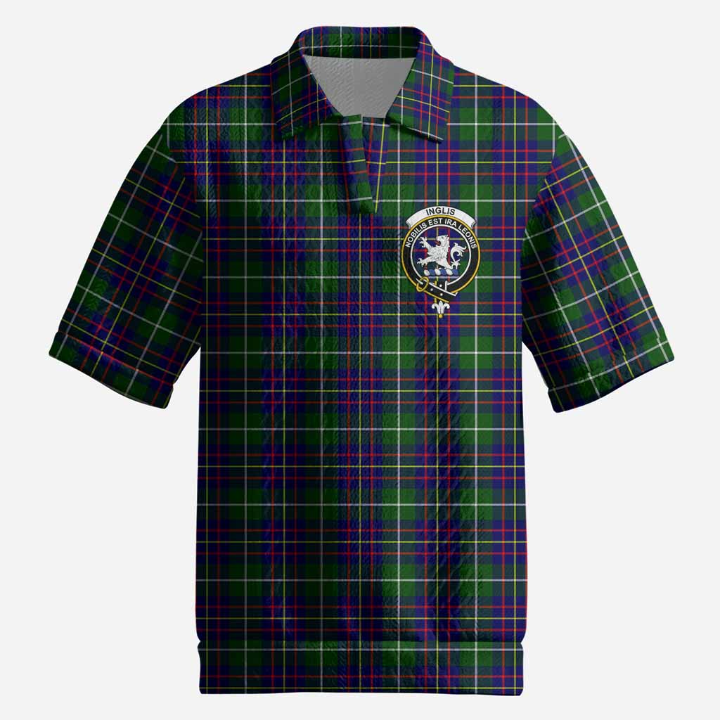 Inglis Tartan Men’s Polo Sweater Top with Family Crest