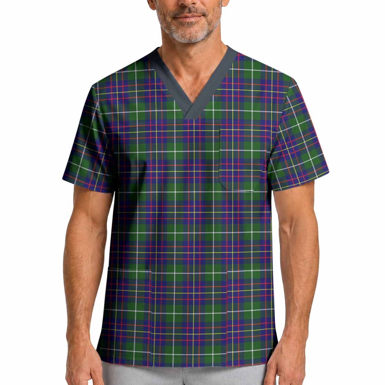 Inglis Tartan Scrub Top XL - Tartan Vibes Clothing