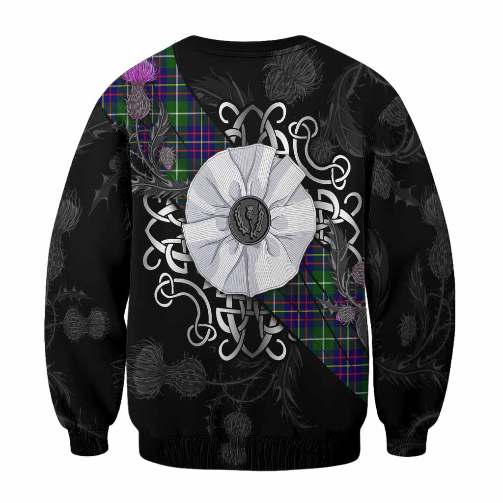 Inglis Tartan Sweatshirt Jacobite White Rose - Tartan Vibes Clothing