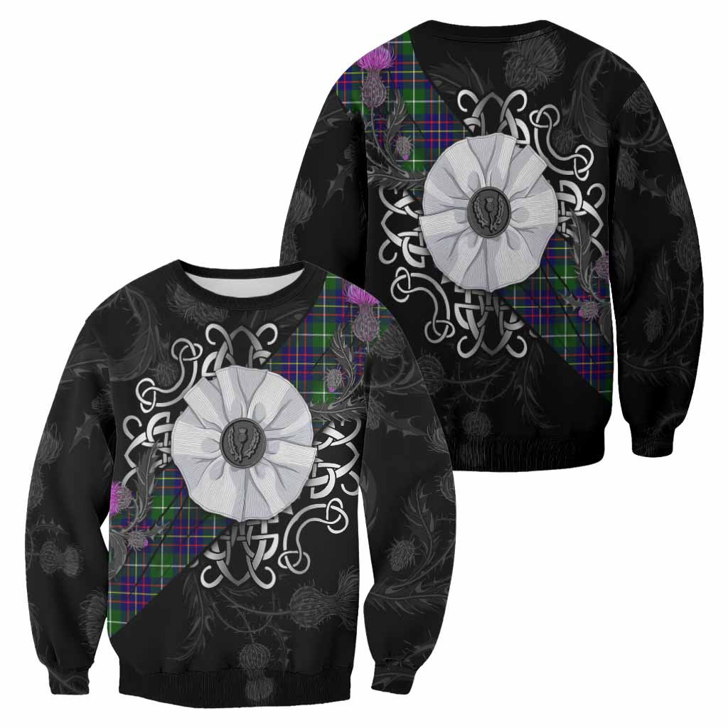 Inglis Tartan Sweatshirt Jacobite White Rose - Tartan Vibes Clothing