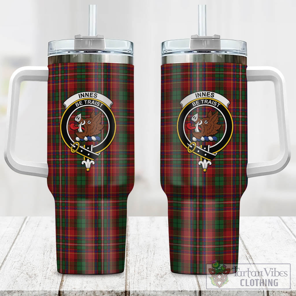 Tartan Vibes Clothing Innes Tartan and Family Crest Tumbler with Handle