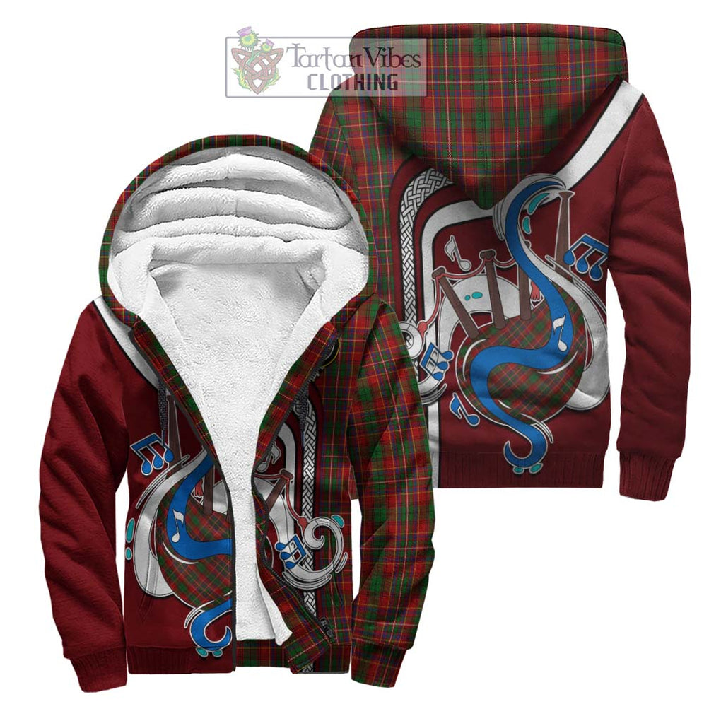 Innes Tartan Sherpa Hoodie with Epic Bagpipe Style Unisex S - Tartanvibesclothing Shop