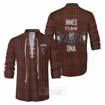 Tartan Vibes Clothing Innes Tartan Ghillie Kilt Shirt with Family Crest DNA In Me Style