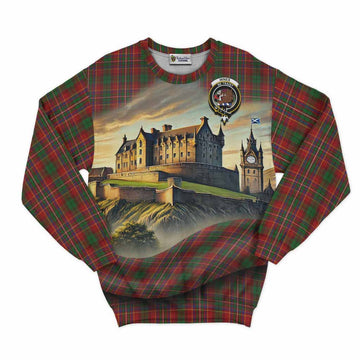 Innes Tartan Family Crest Sweatshirt with Scottish Ancient Castle Style