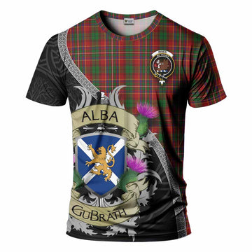 Innes Tartan Family Crest T-Shirt Lion Rampant Royal Thistle Shield Celtic Inspired
