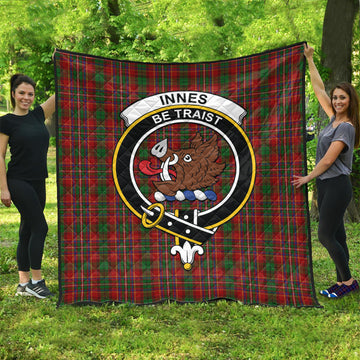 Innes Tartan Quilt with Family Crest
