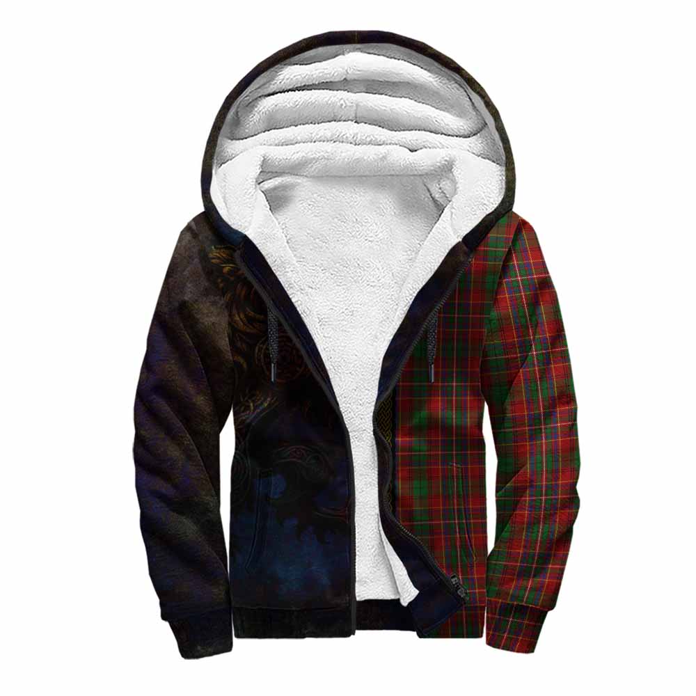 Tartan Vibes Clothing Innes Tartan Family Crest Sherpa Hoodie Alba Gu Brath Be Brave Lion Ancient Style