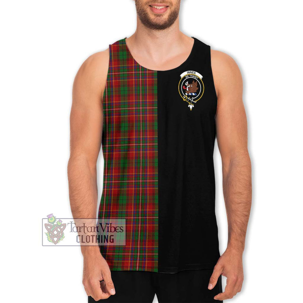 Innes Tartan Men's Tank Top with Family Crest and Half Of Me Style Men - Tartanvibesclothing Shop