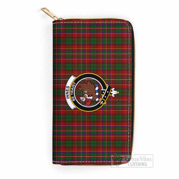 Innes Tartan Women's Leather Wallet with Family Crest
