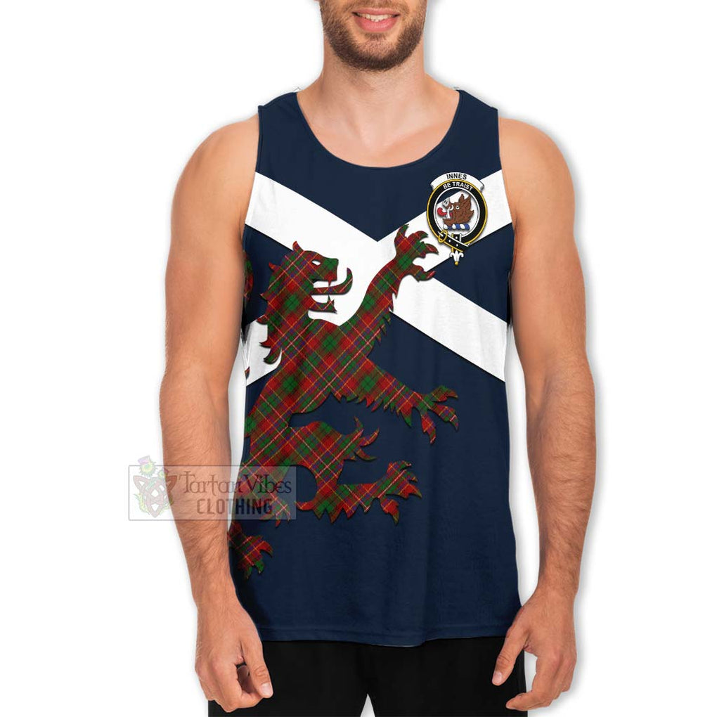 Tartan Vibes Clothing Innes Tartan Lion Rampant Men's Tank Top – Proudly Display Your Heritage with Alba Gu Brath and Clan Name